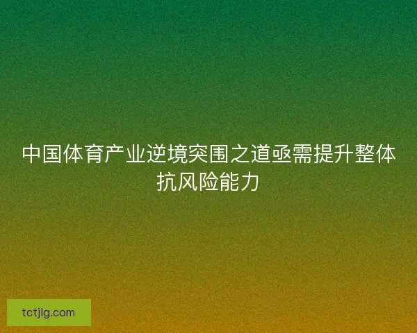 中国体育产业逆境突围之道亟需提升整体抗风险能力